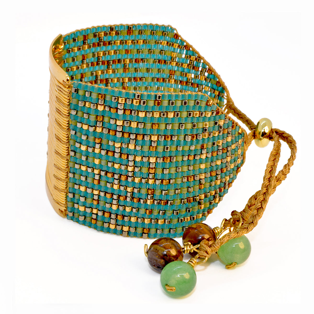ABACO BRACELET IN GOLD, COPPER AND TURQUOISE GREEN