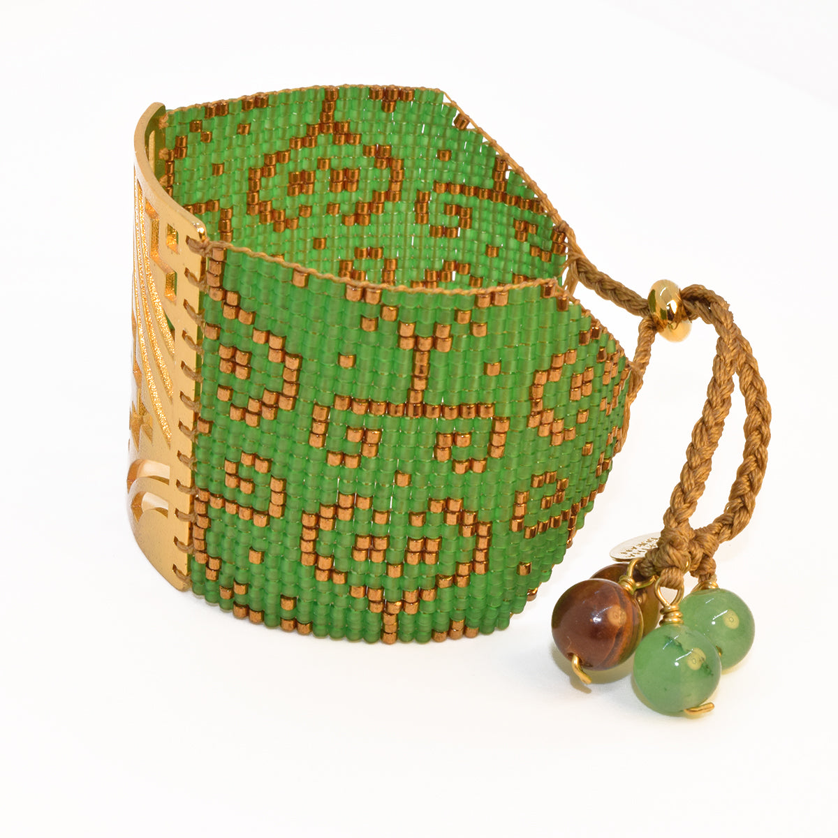 TRIBAL BRACELET IN COPPER AND EMERALD GREEN