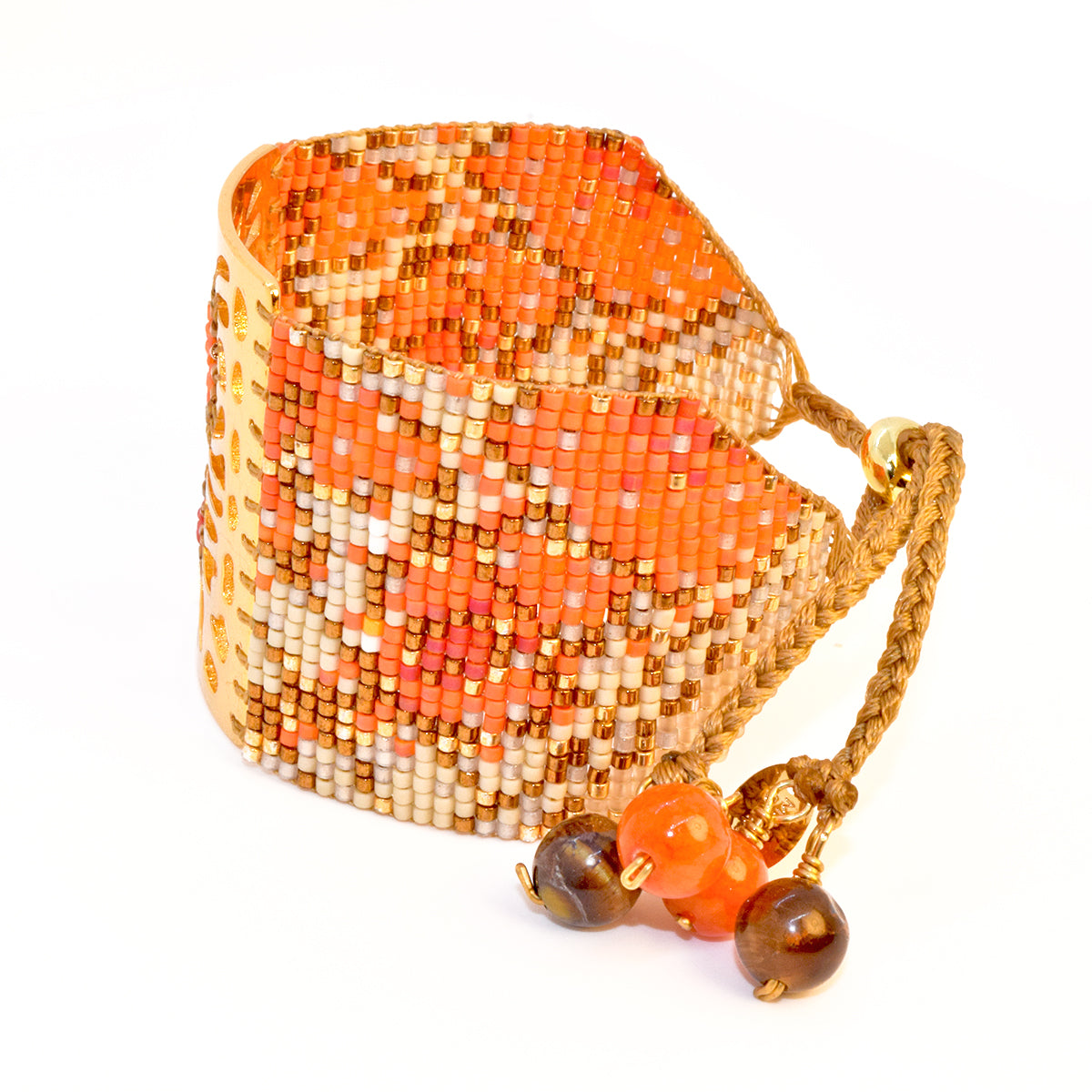 BUTTERFLY BRACELET IN GOLD, ORANGE AND CREAM