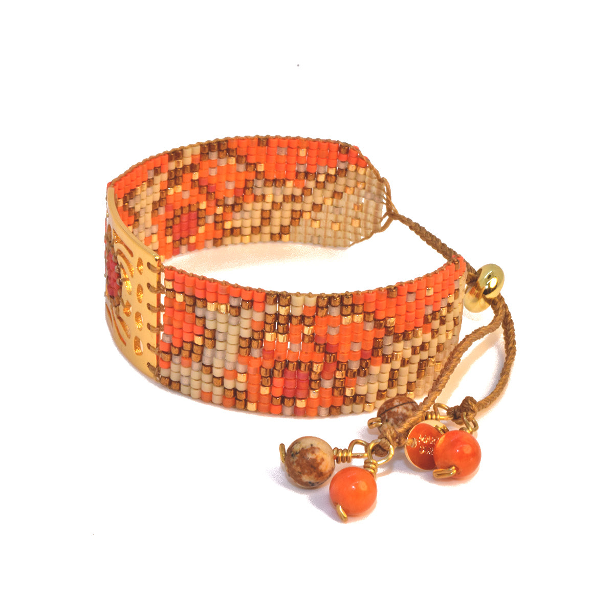BUTTERFLY BRACELET IN GOLD, ORANGE AND CREAM