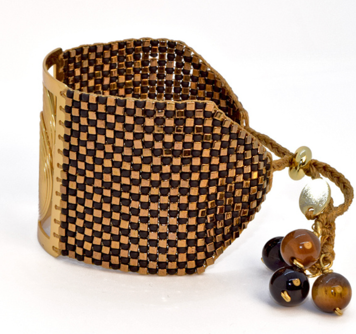 SEVILLE BRACELET IN GOLD AND ONYX BLACK