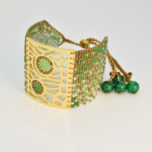 BUTTERFLY BRACELET IN GOLD AND EMERALD GREEN