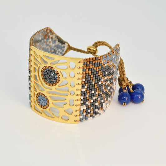 BUTTERFLY BRACELET IN GOLD AND MIDNIGHT BLUE