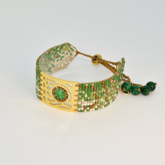 BUTTERFLY BRACELET IN GOLD AND EMERALD GREEN