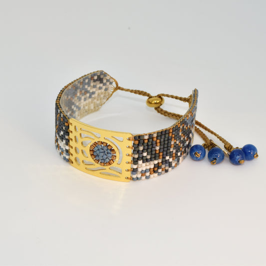 BUTTERFLY BRACELET IN  GOLD AND MIDNIGHT BLUE