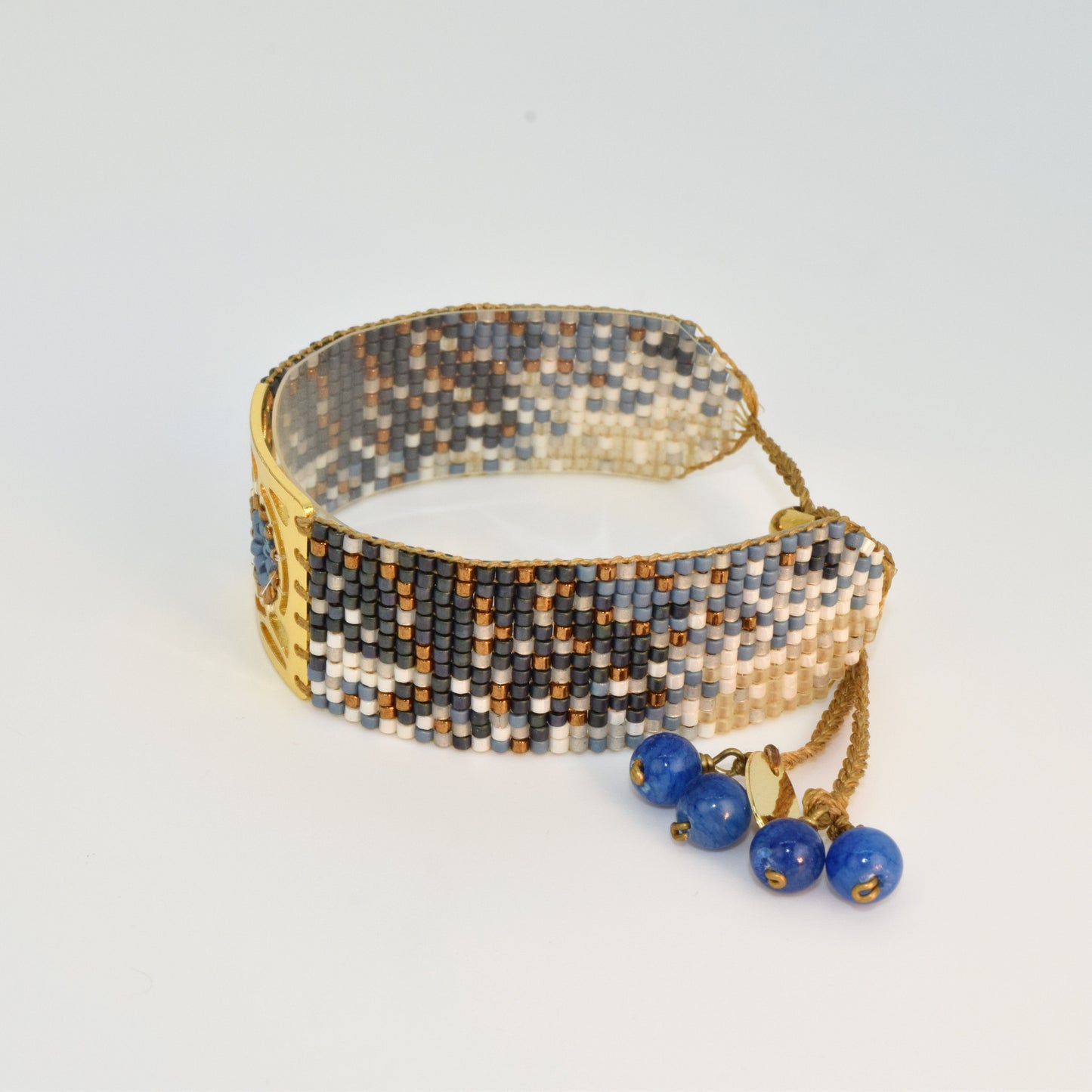 BUTTERFLY BRACELET IN  GOLD AND MIDNIGHT BLUE