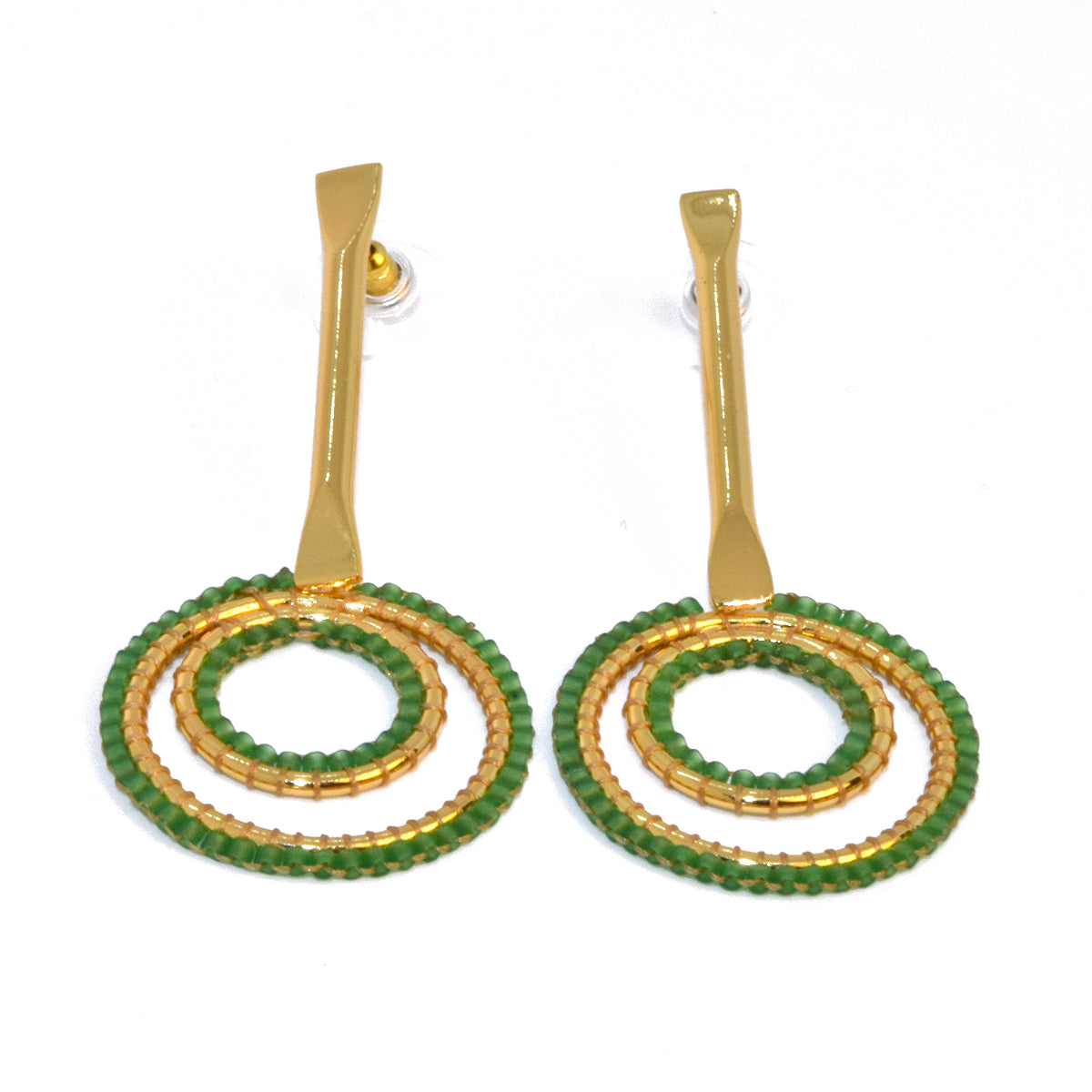 HAPPY EARRINGS IN EMERALD GREEN