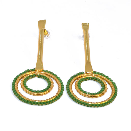 HAPPY EARRINGS IN EMERALD GREEN