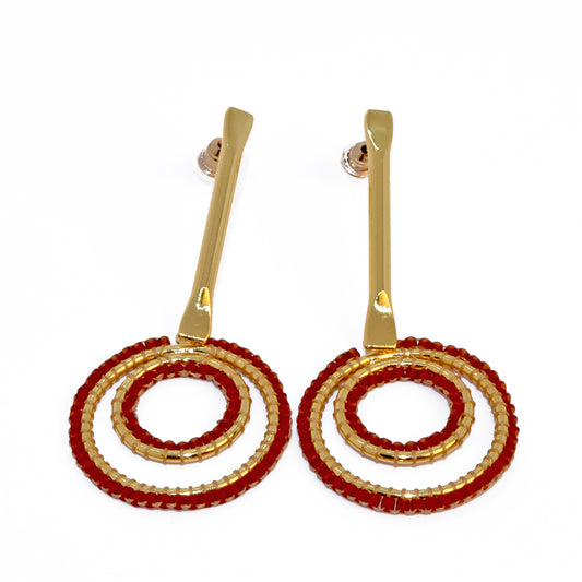 HAPPY EARRINGS IN BURGUNDY
