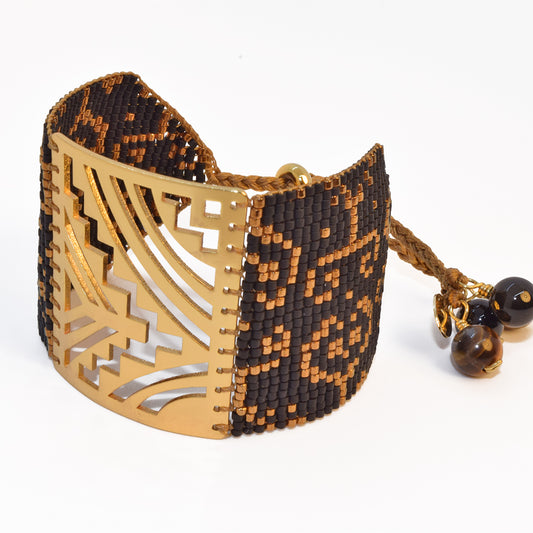 TRIBAL BRACELET IN COPPER AND BLACK