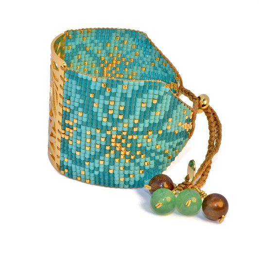 MALIBU BRACELET IN GOLD, TURQUOISE AND AQUA