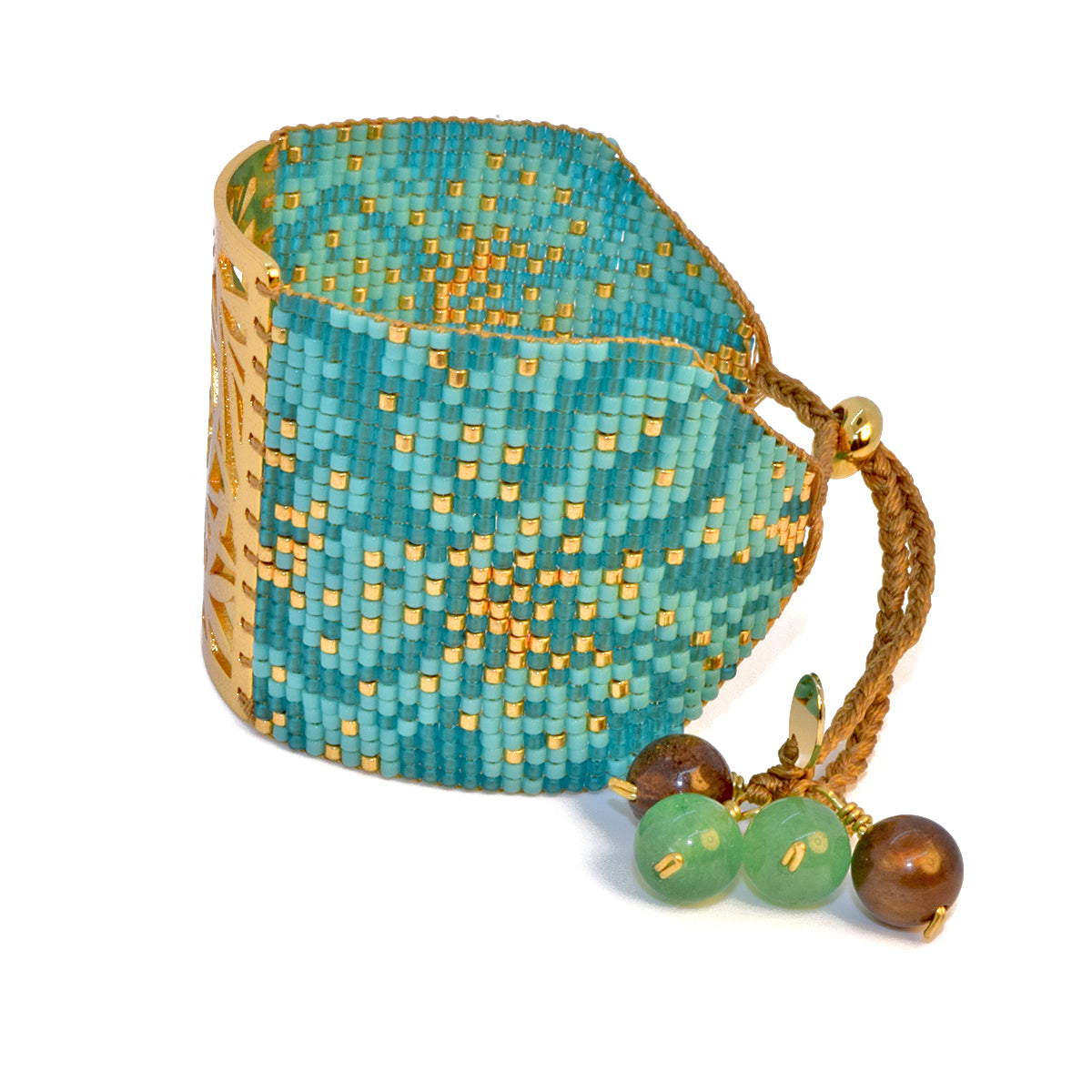 MALIBU BRACELET IN GOLD, TURQUOISE AND AQUA