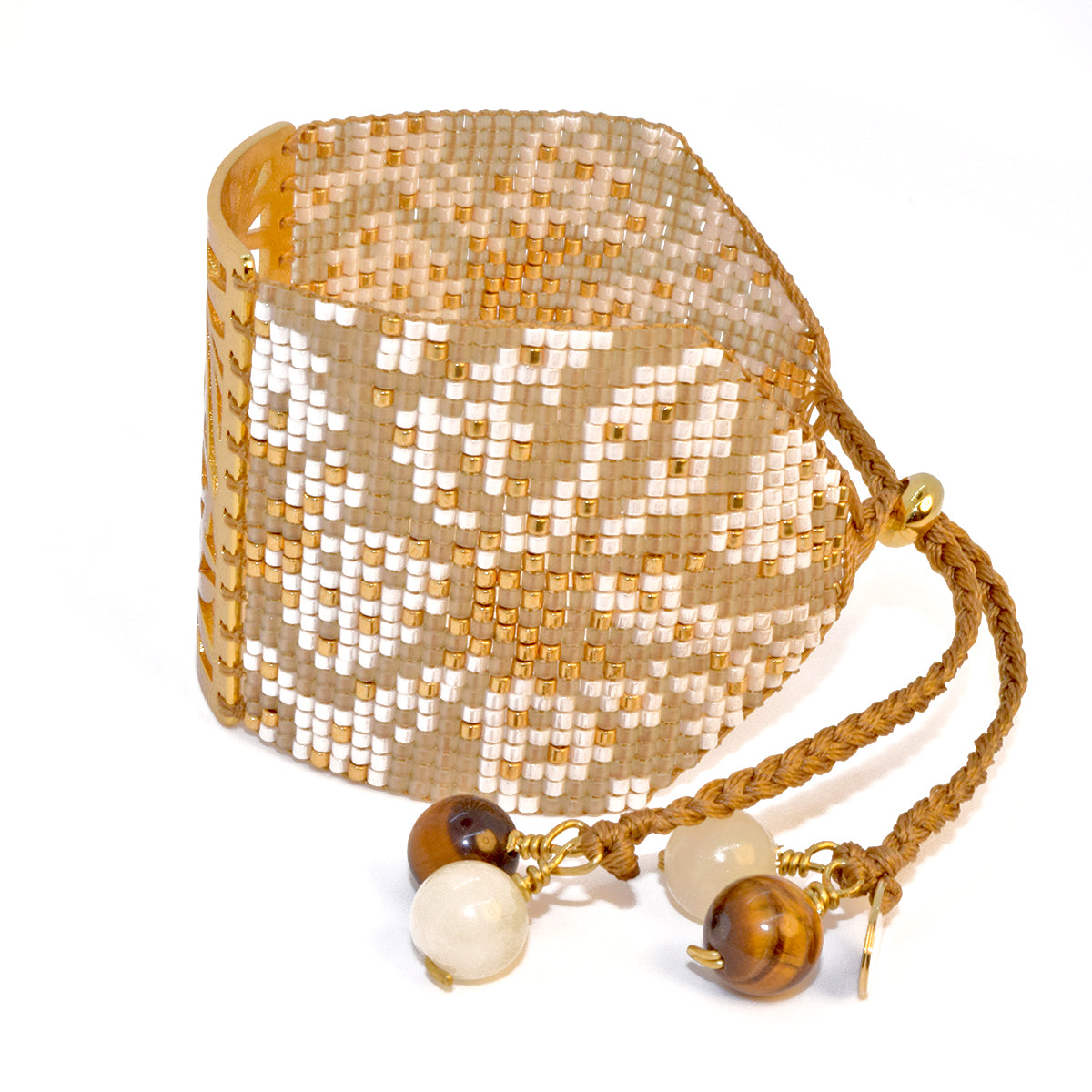 MALIBU BRACELET IN GOLD, TAUPE AND WHITE