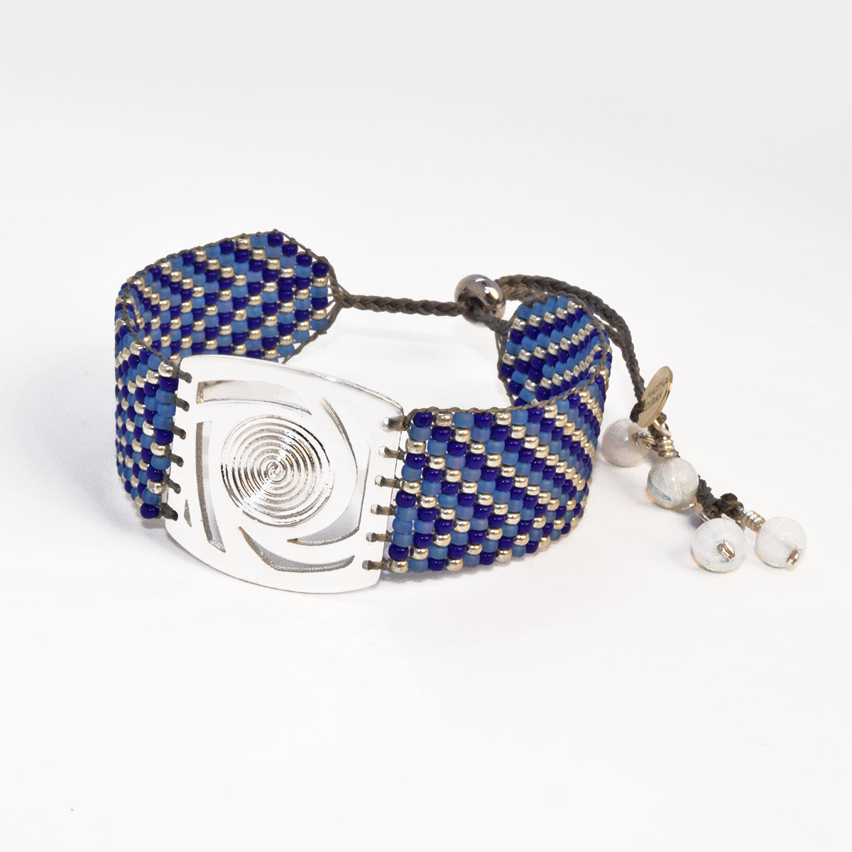 TWIST BRACELET IN SILVER AND ROYAL, LIGHT BLUE