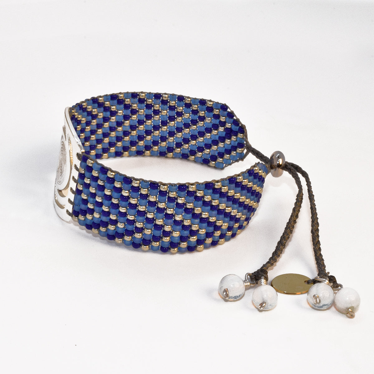 TWIST BRACELET IN SILVER AND ROYAL, LIGHT BLUE
