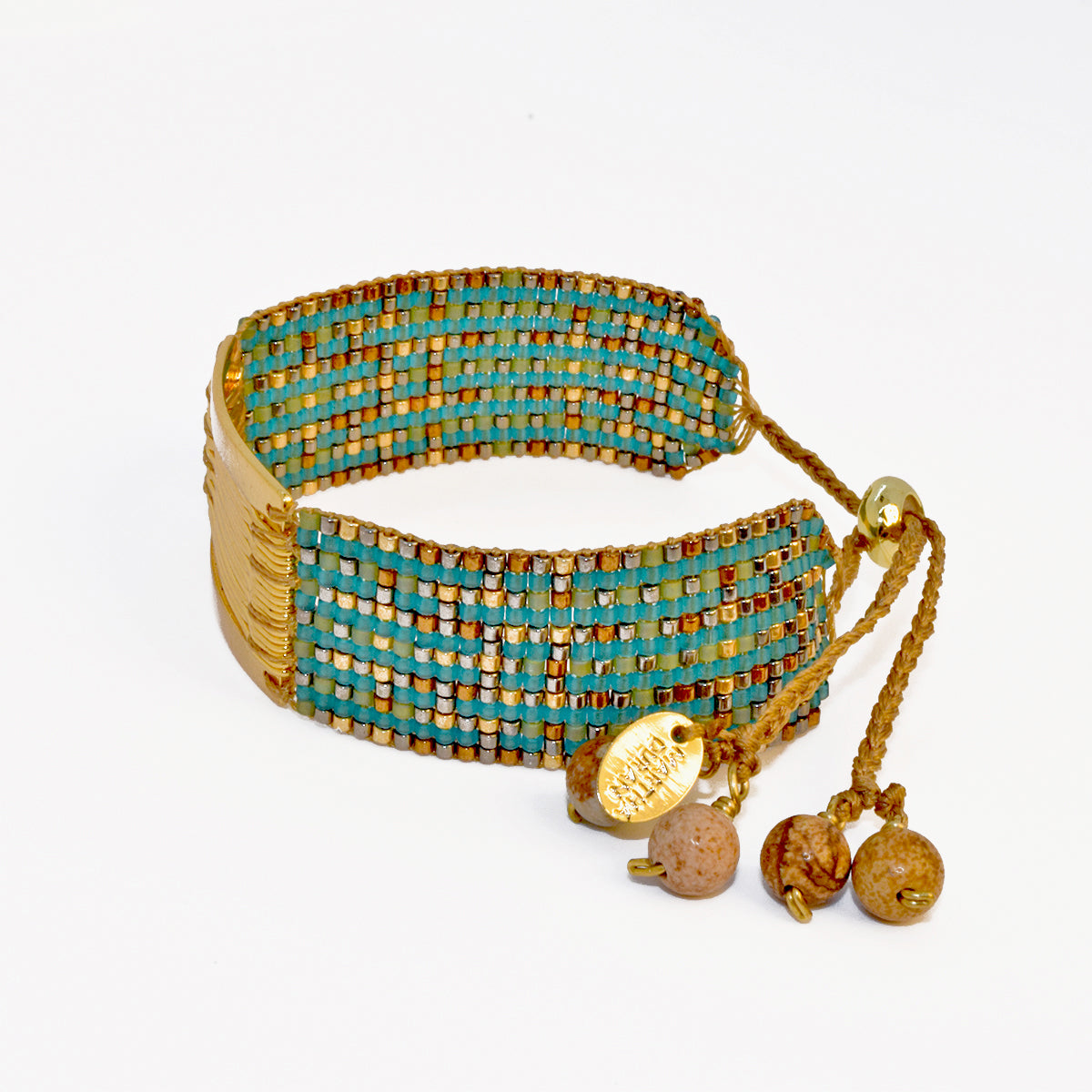 ABACO BRACELET IN GOLD, COPPER AND TURQUOISE GREEN