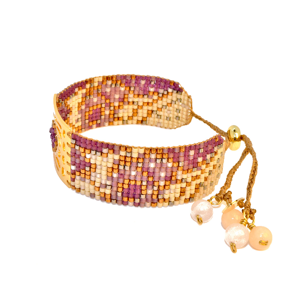 BUTTERFLY BRACELET IN GOLD, PURPLE, GUNMETAL AND CREAM