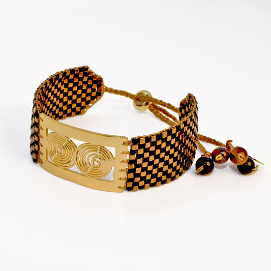 SEVILLE BRACELET IN GOLD AND ONYX BLACK