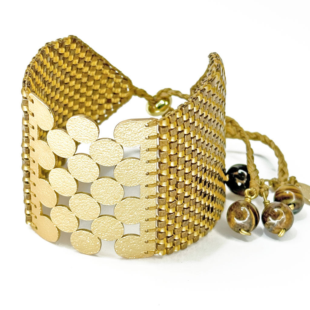 Eternity_Bracelet_L_GP_26010_-_18K_Gold-Plated_Cuff_with_Copper_Gold_Miyuki_Beadwork_Semiprecious_Stones_-_Martha_Duran_Design