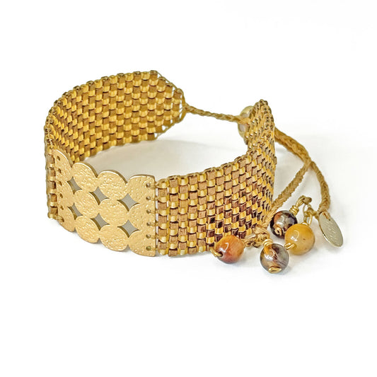 Eternity_Bracelet_M_GP_26010_-_18K_Gold-Plated_Cuff_with_Copper_Gold_Miyuki_Beadwork_Semiprecious_Stones_-_Martha_Duran_Design