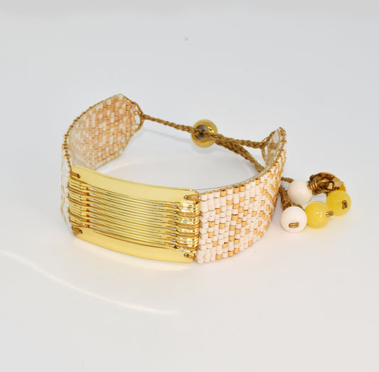 ABACO BRACELET IN GOLD AND WHITE PEARL