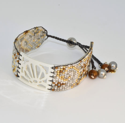 SEA DREAMS BRACELET IN SILVER AND BROWN