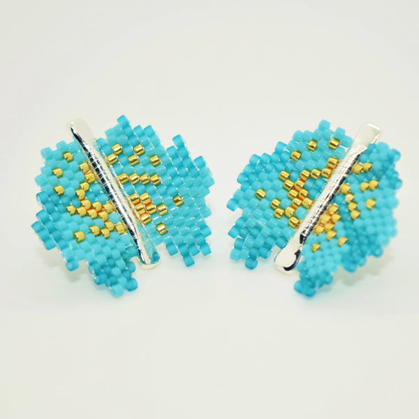 ROSE EARRINGS IN TURQUOISE COLORS