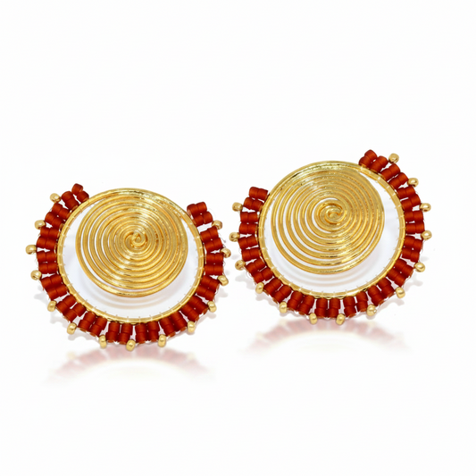 SEVILLE EARRINGS IN RUBY RED