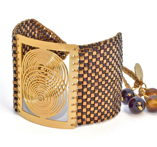 SEVILLE BRACELET IN GOLD AND ONYX BLACK