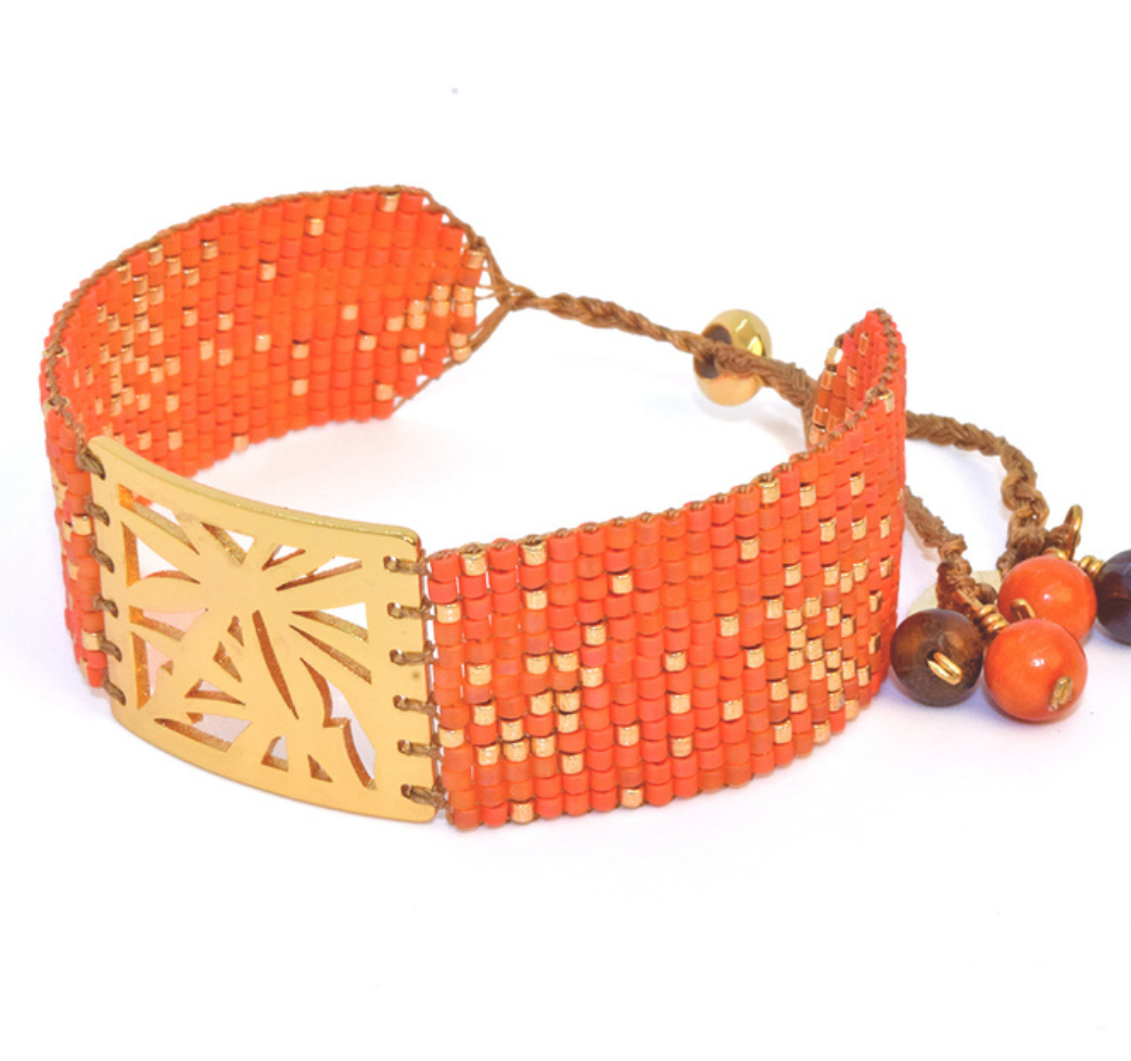 MALIBU BRACELET IN GOLD AND ORANGE
