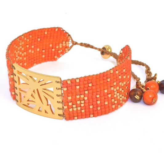 MALIBU BRACELET IN GOLD AND ORANGE