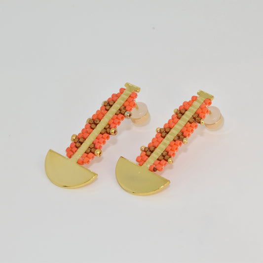 TAIRONA EARRINGS IN ORANGE AND GOLD