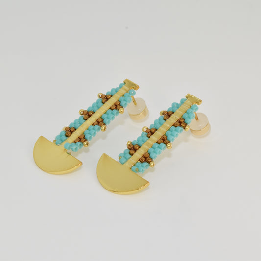 TAIRONA EARRINGS IN TURQUOISE AND GOLD